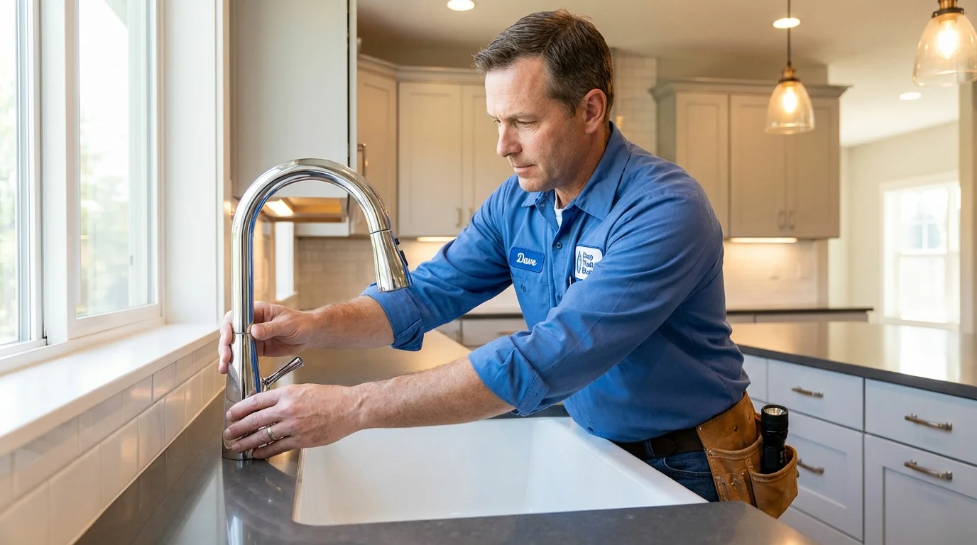 Kitchen faucet installation by Johns Plumbing LLC in Donaldsonville